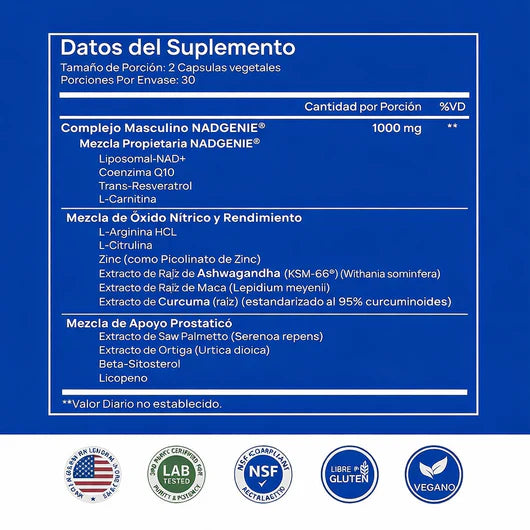 Selerb NAD+ · Energía y Vitalidad Masculina