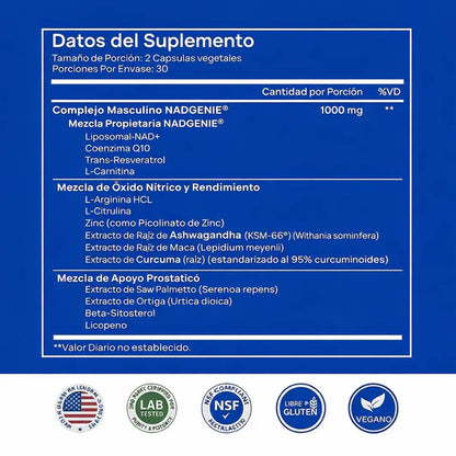 Selerb NAD+ · Energía y Vitalidad Masculina